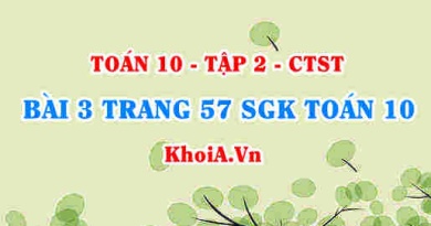 Bài 3 trang 57 SGK Toán 10 tập 2 Chân trời sáng tạo